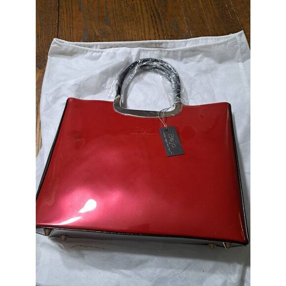 New Beijo 5644 Red Berry and Black Purse Handbag Shoulder Bag Pocket Book - Picture 1 of 10